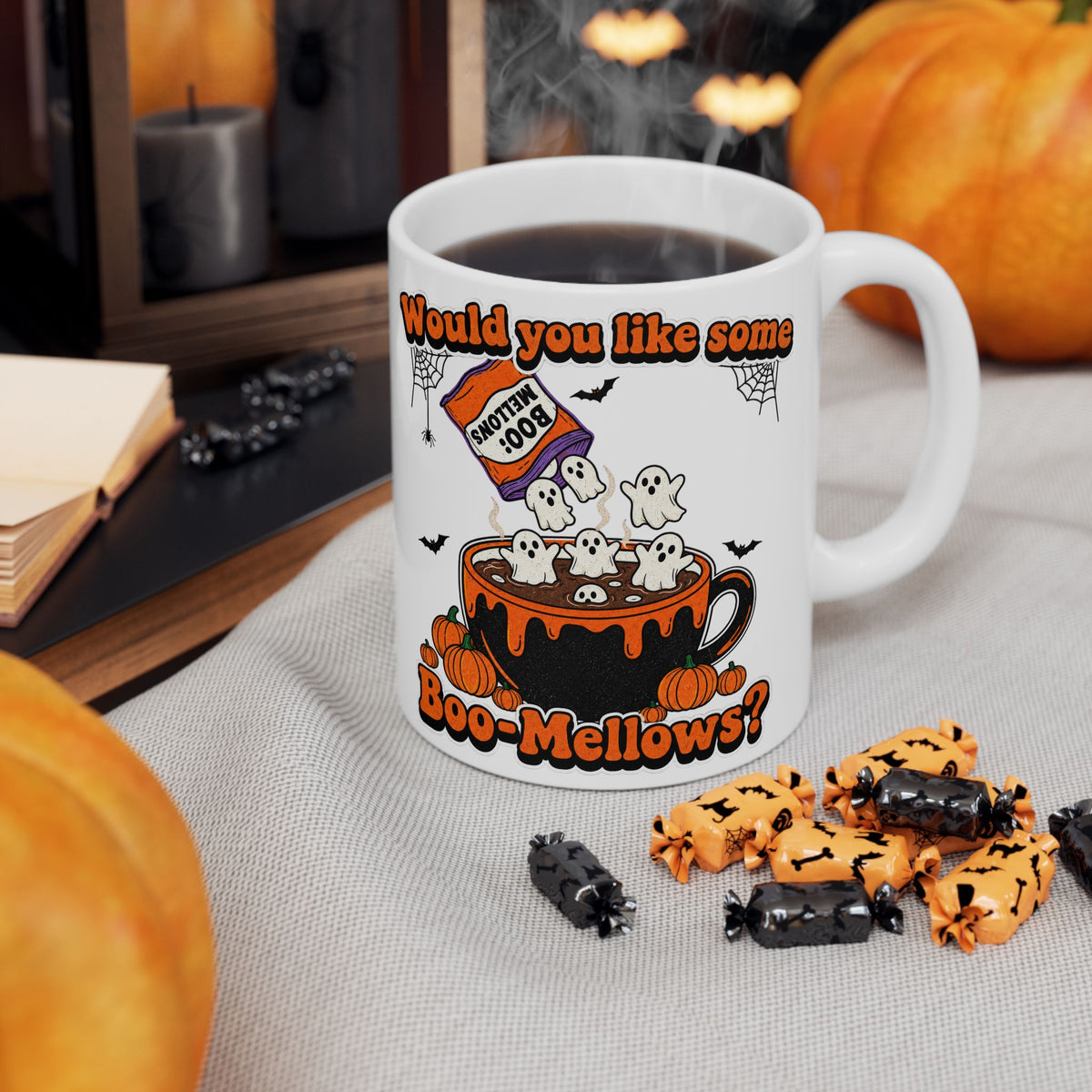 Halloween Boo-Mallows White 11oz, 15oz Mug — "Would you like some Boo-Mellows?"
