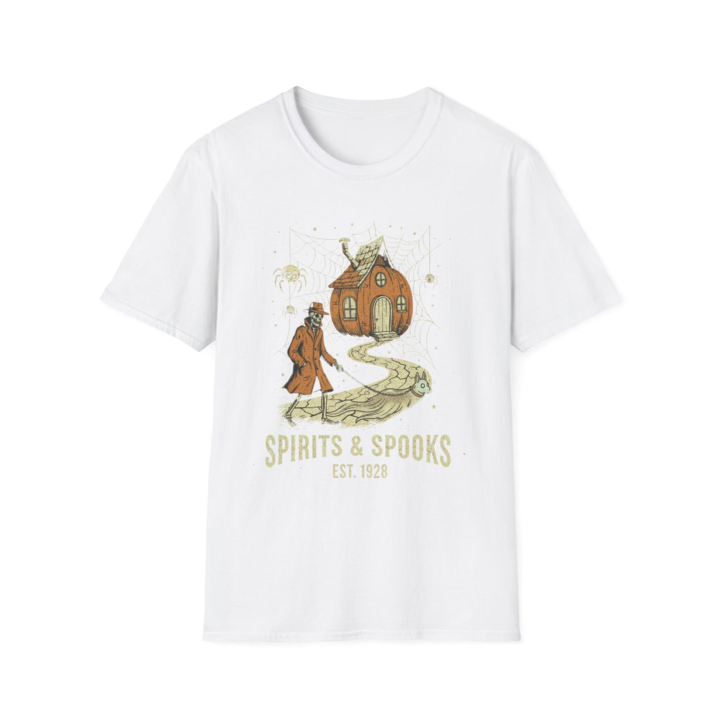 Halloween Pumpkin House T-Shirt — "Spirits & Spooks" Vintage Haunted Tee