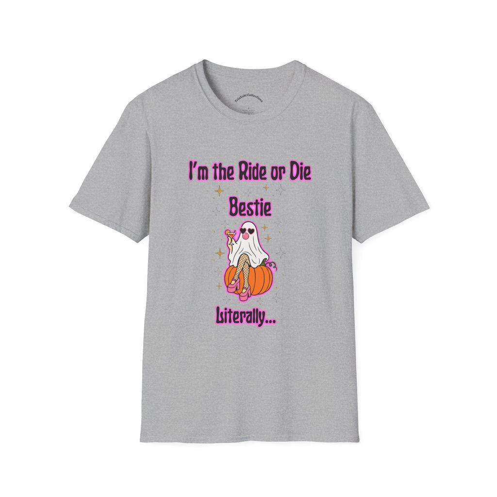 Ride or Die Bestie T-Shirt — Cute Ghost BFF Graphic Tee
