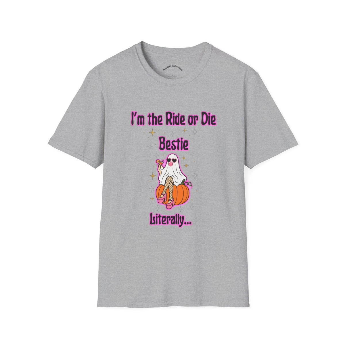 Ride or Die Bestie T-Shirt — Cute Ghost BFF Graphic Tee
