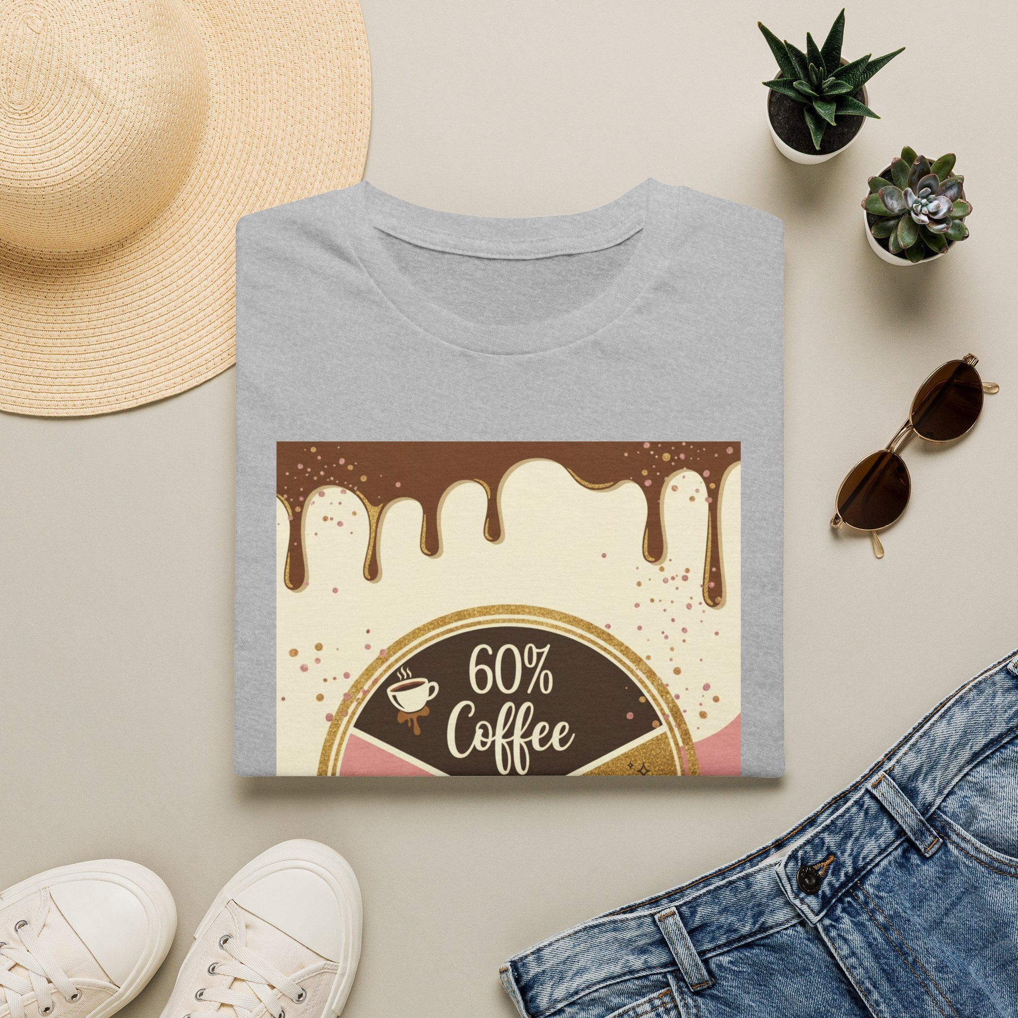Coffee Pie Chart T‑Shirt — 60% Coffee, 30% Sarcasm, 10% Sparkle Graphic Tee