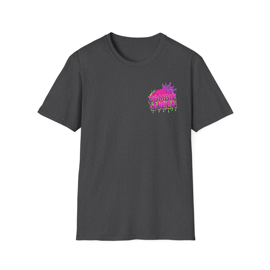 Zombie Queen T-Shirt — Neon Pink Drip Graphic Tee for Halloween & Horror Fans