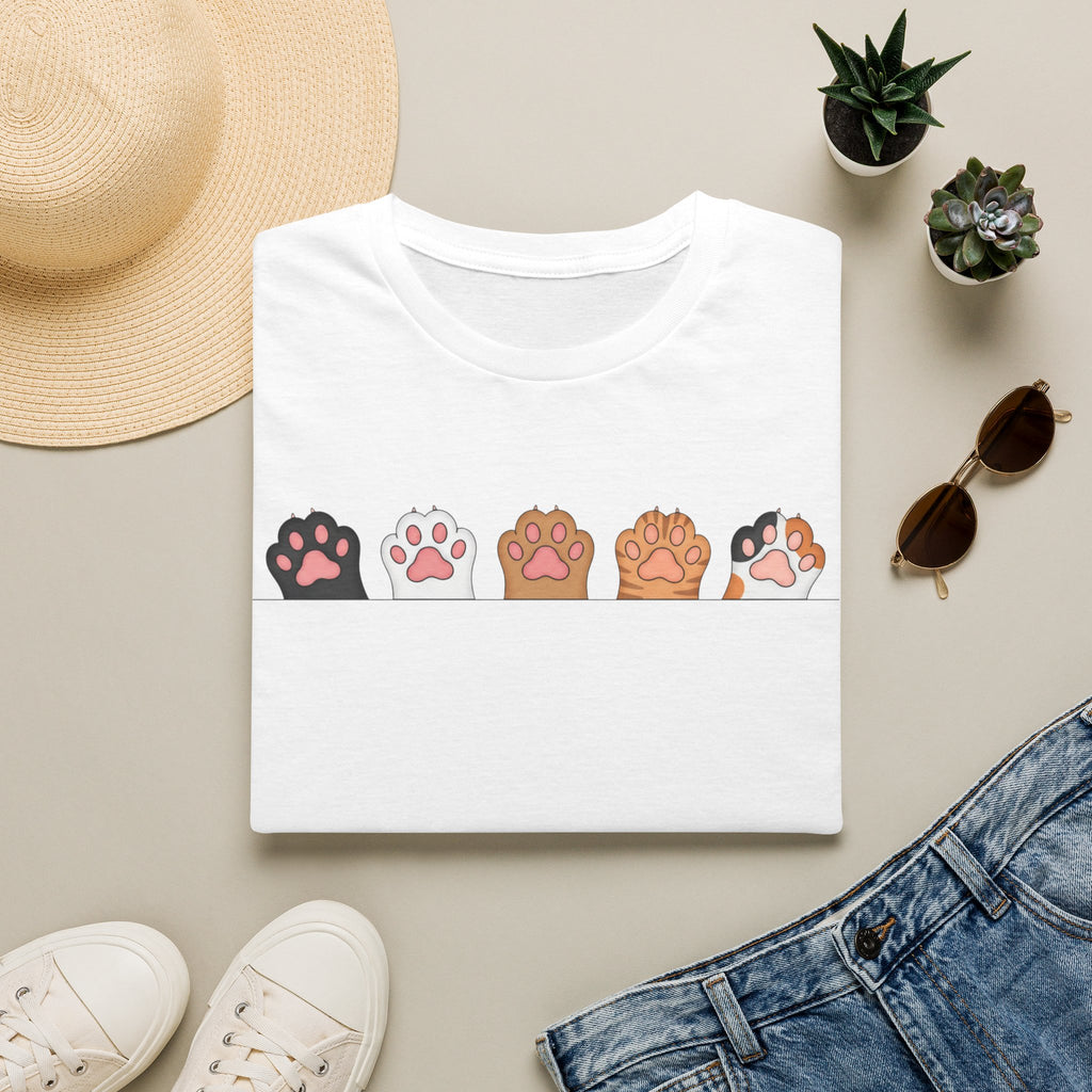 Cat Paw T-Shirt — Cute Multicolor Cat Paw Print Graphic Tee