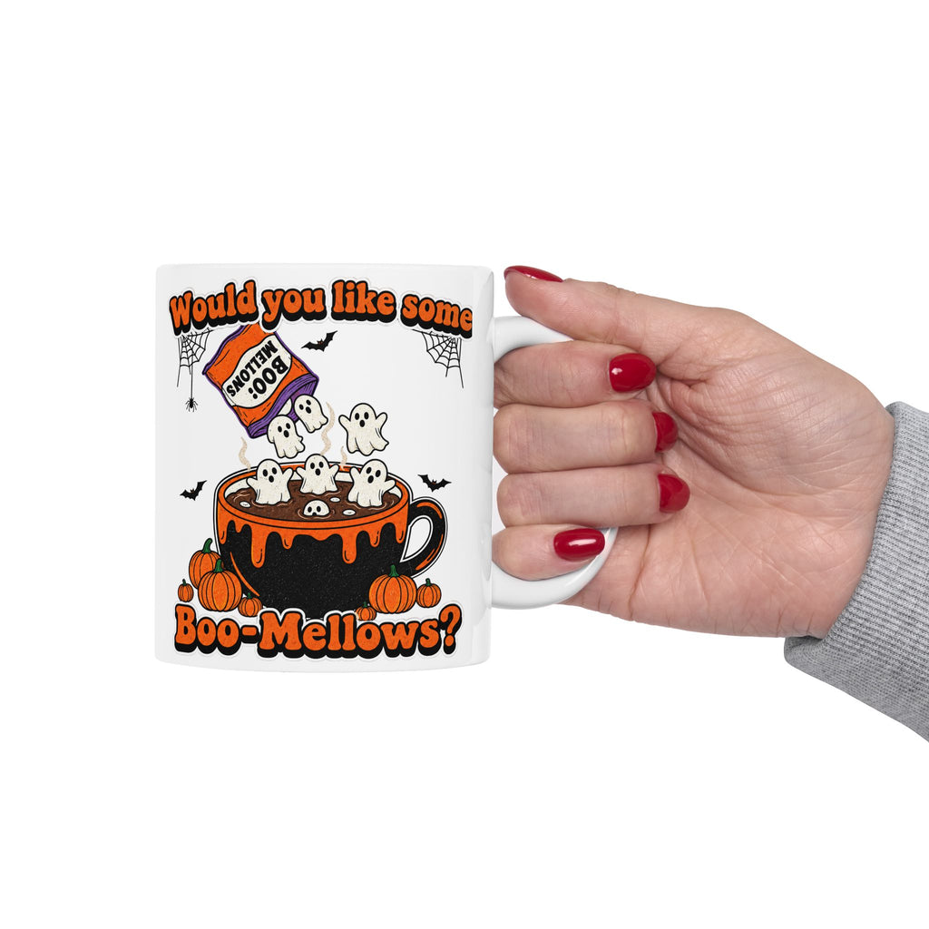 Halloween Boo-Mallows White 11oz, 15oz Mug — "Would you like some Boo-Mellows?"