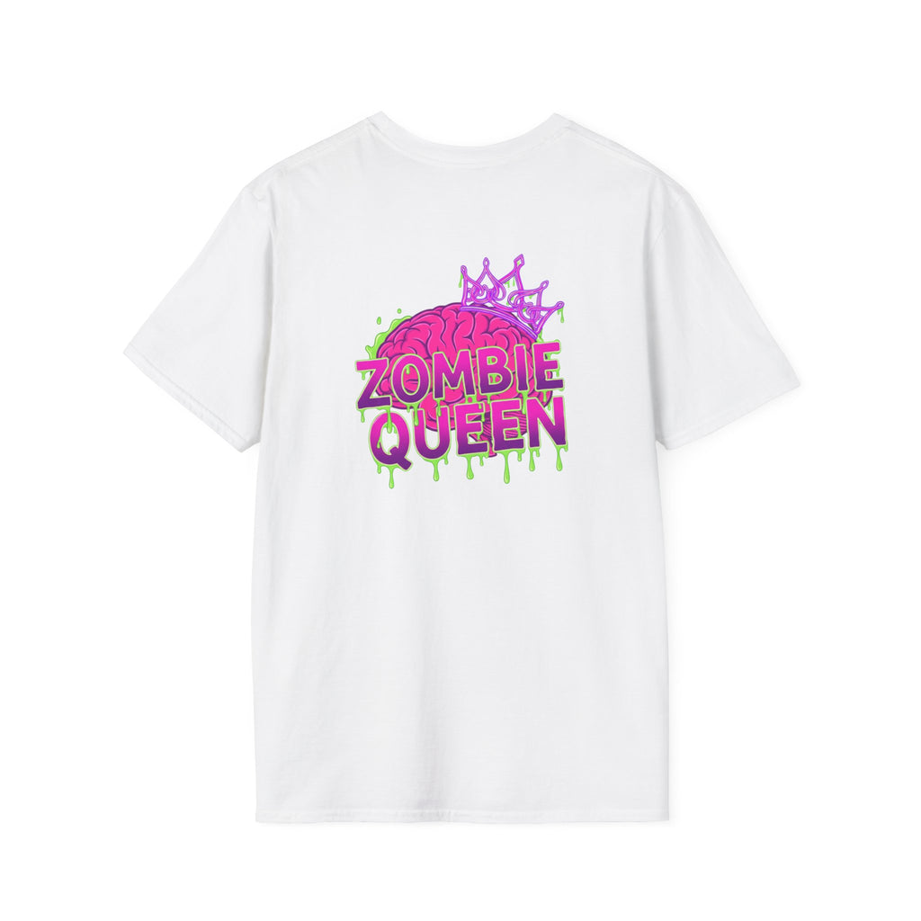 Zombie Queen T-Shirt — Neon Pink Drip Graphic Tee for Halloween & Horror Fans