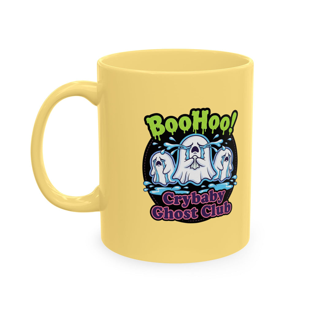 Ghost Club Mug — "Boo Hoo! Crybaby Ghost Club" Ceramic Coffee Cup