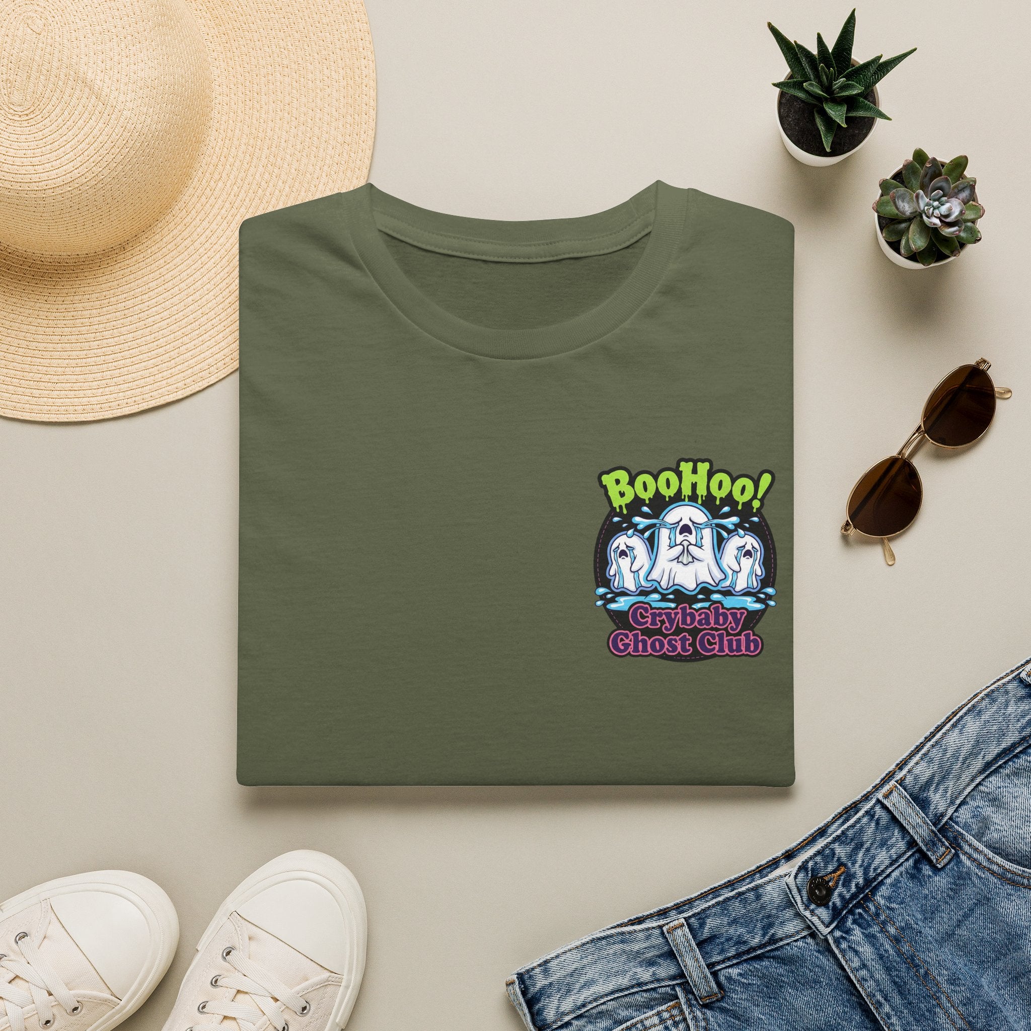 Ghost Club Tee — "BooHoo!" Haunted Crew Graphic T-Shirt