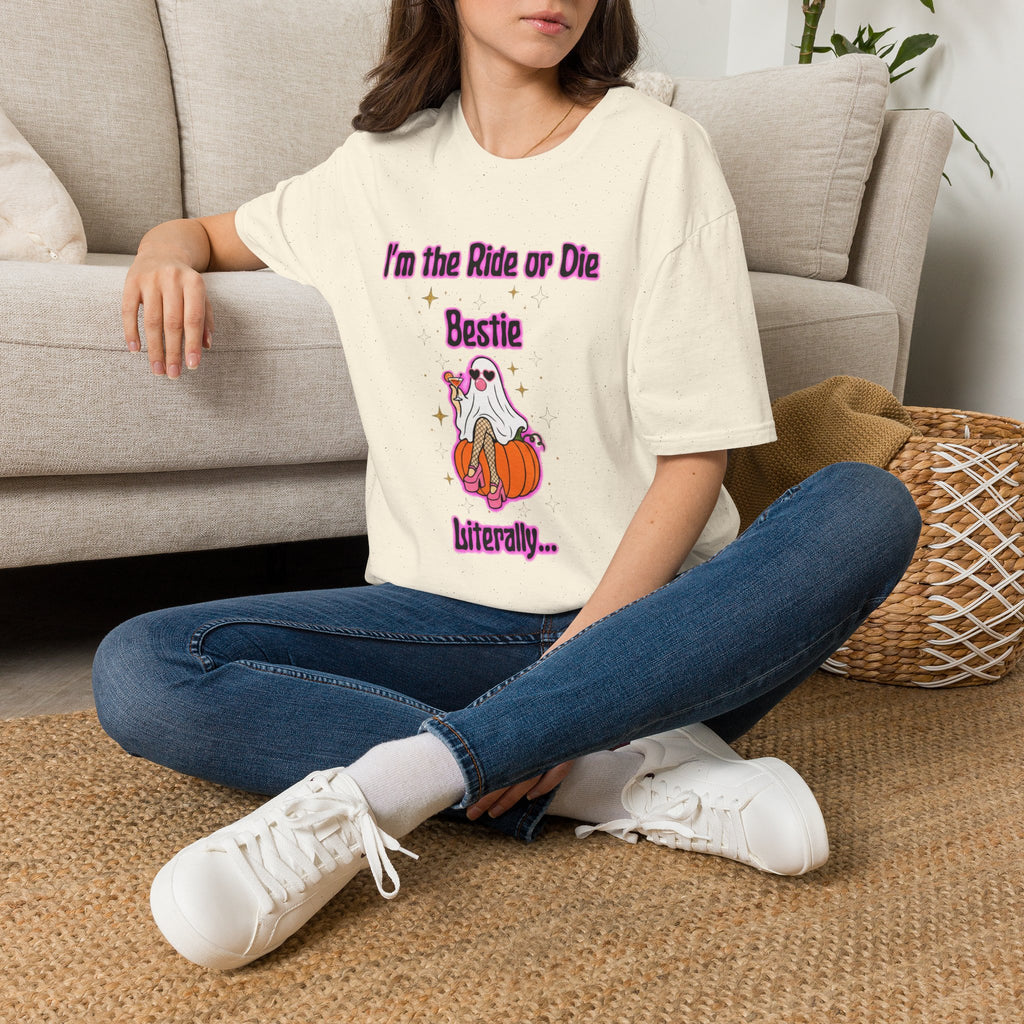 Ride or Die Bestie T-Shirt — Cute Ghost BFF Graphic Tee