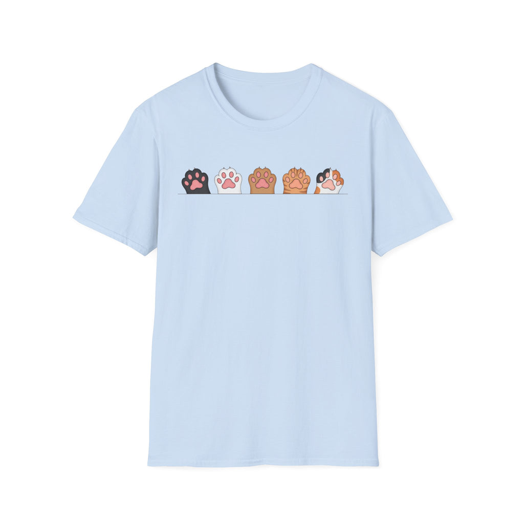 Cat Paw T-Shirt — Cute Multicolor Cat Paw Print Graphic Tee