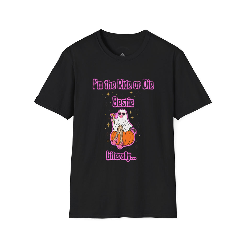 Ride or Die Bestie T-Shirt — Cute Ghost BFF Graphic Tee