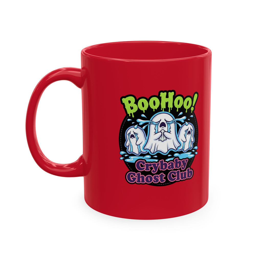 Ghost Club Mug — "Boo Hoo! Crybaby Ghost Club" Ceramic Coffee Cup