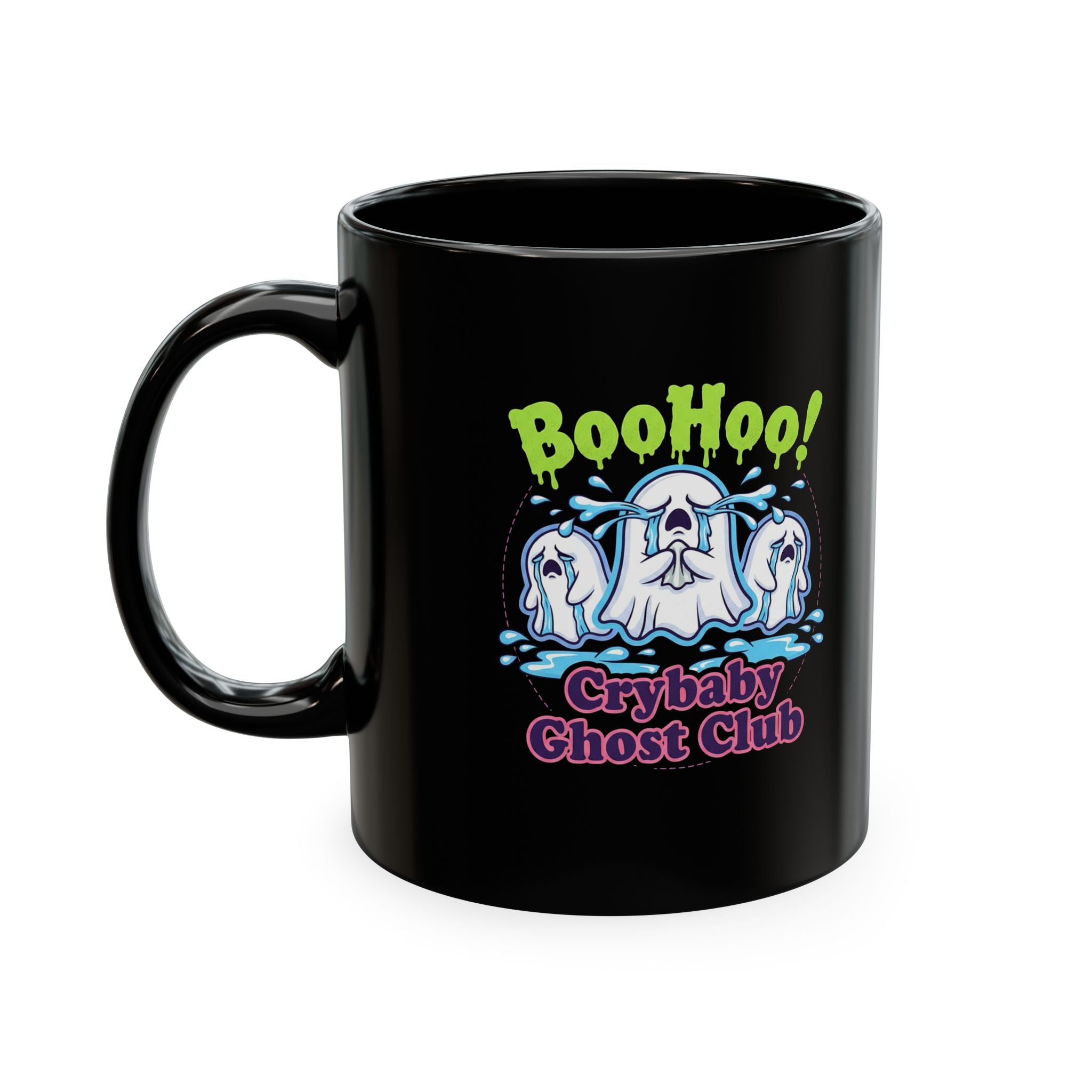 Ghost Club Mug — "Boo Hoo! Crybaby Ghost Club" Ceramic Coffee Cup