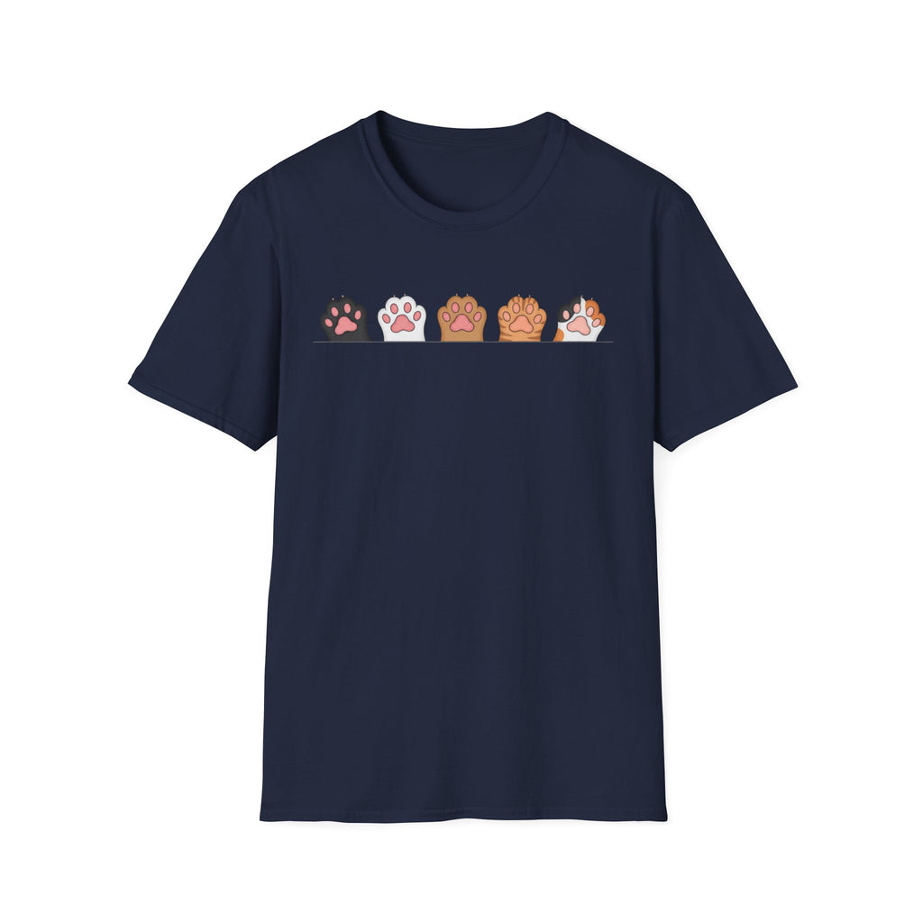 Cat Paw T-Shirt — Cute Multicolor Cat Paw Print Graphic Tee