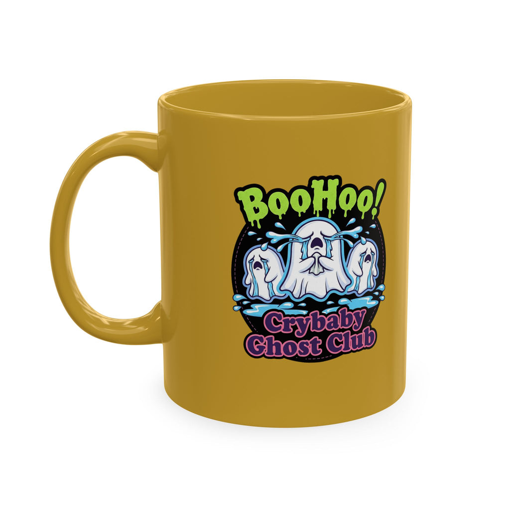 Ghost Club Mug — "Boo Hoo! Crybaby Ghost Club" Ceramic Coffee Cup
