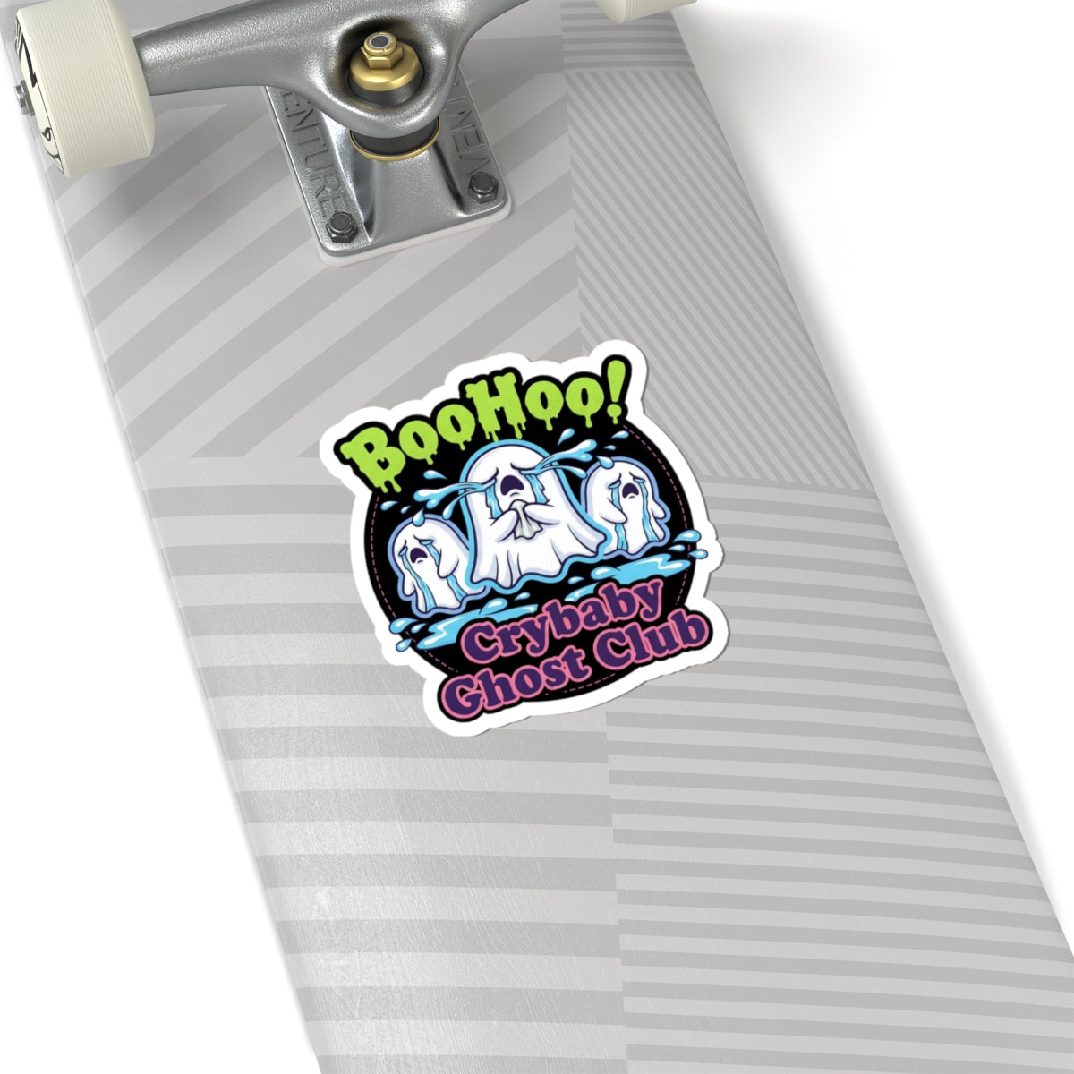 Crybaby Ghost Club Kiss-Cut Sticker — 'BooHoo!' Cute Spooky Laptop Decal