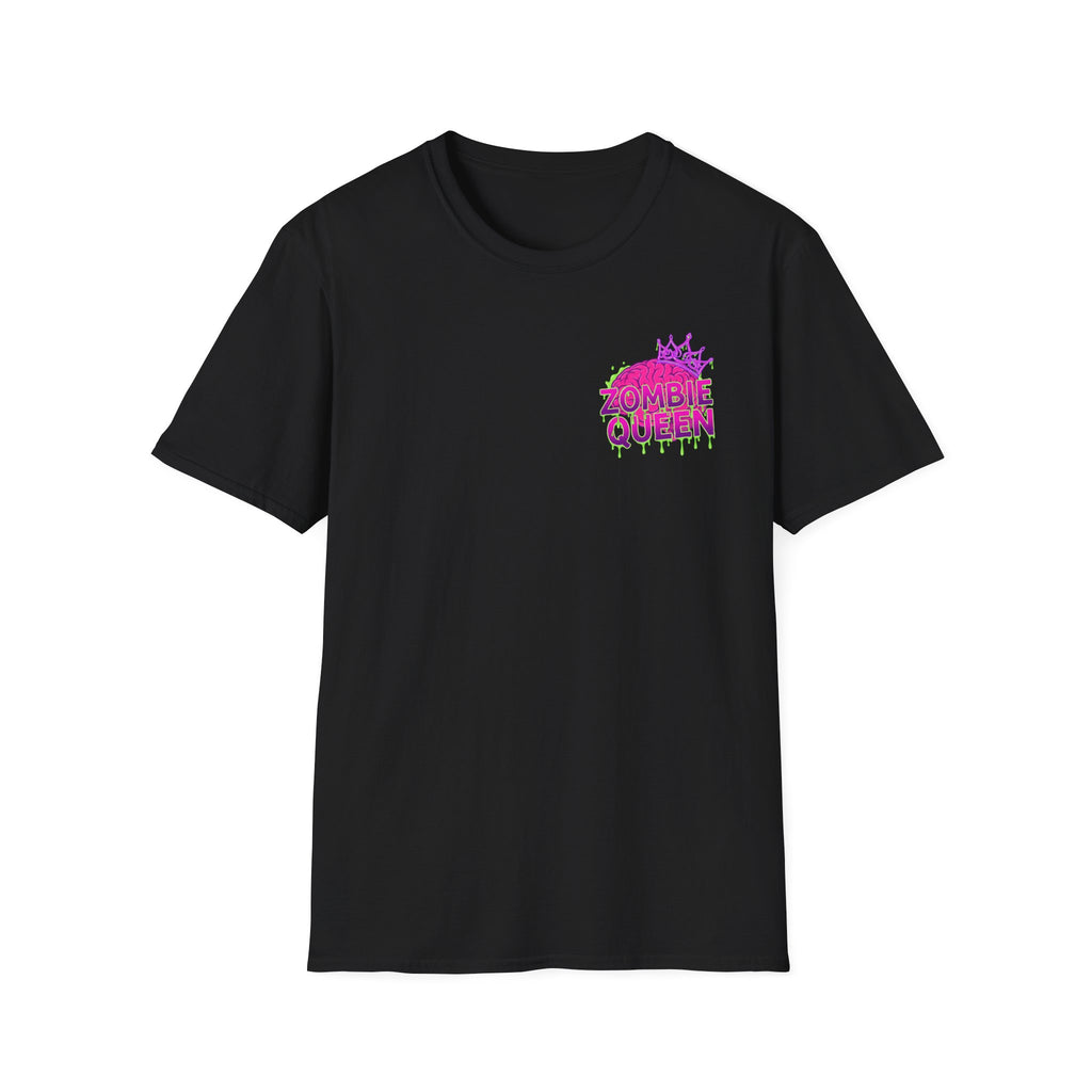 Zombie Queen T-Shirt — Neon Pink Drip Graphic Tee for Halloween & Horror Fans