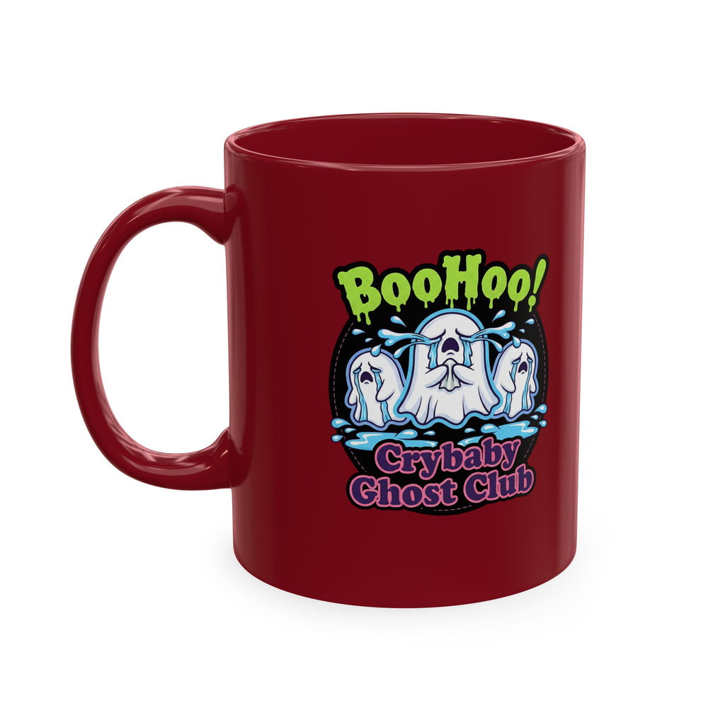Ghost Club Mug — "Boo Hoo! Crybaby Ghost Club" Ceramic Coffee Cup