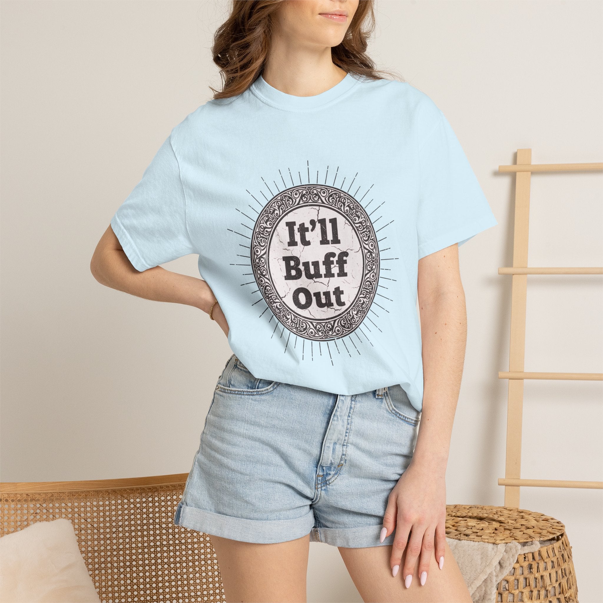 It'll Buff Out T-Shirt — Vintage Sunburst Graphic Tee