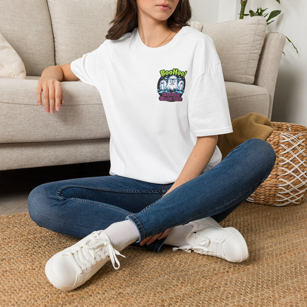 Ghost Club Tee — "BooHoo!" Haunted Crew Graphic T-Shirt