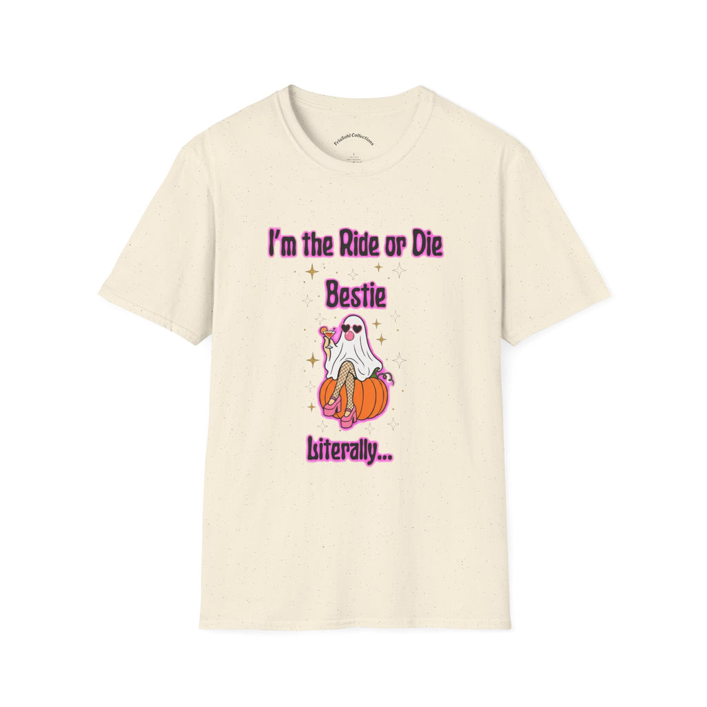 Ride or Die Bestie T-Shirt — Cute Ghost BFF Graphic Tee