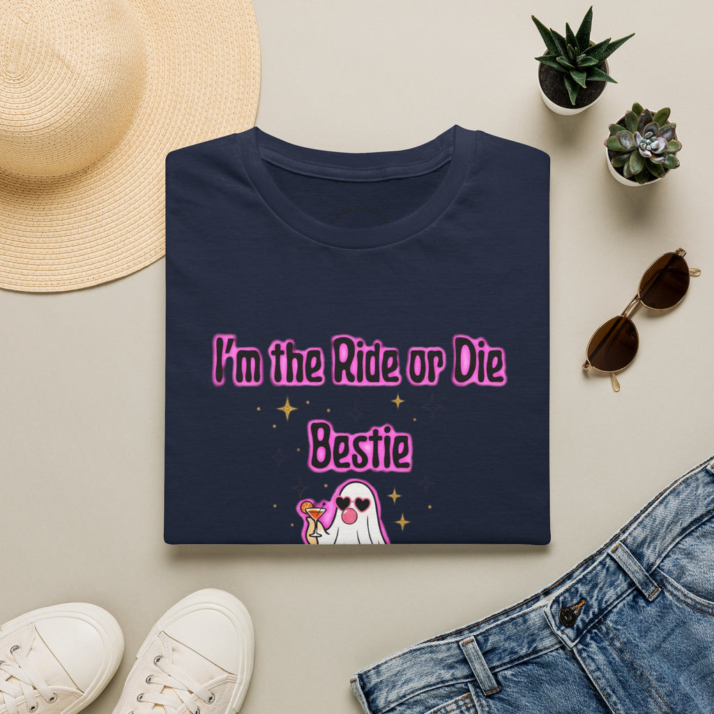 Ride or Die Bestie T-Shirt — Cute Ghost BFF Graphic Tee
