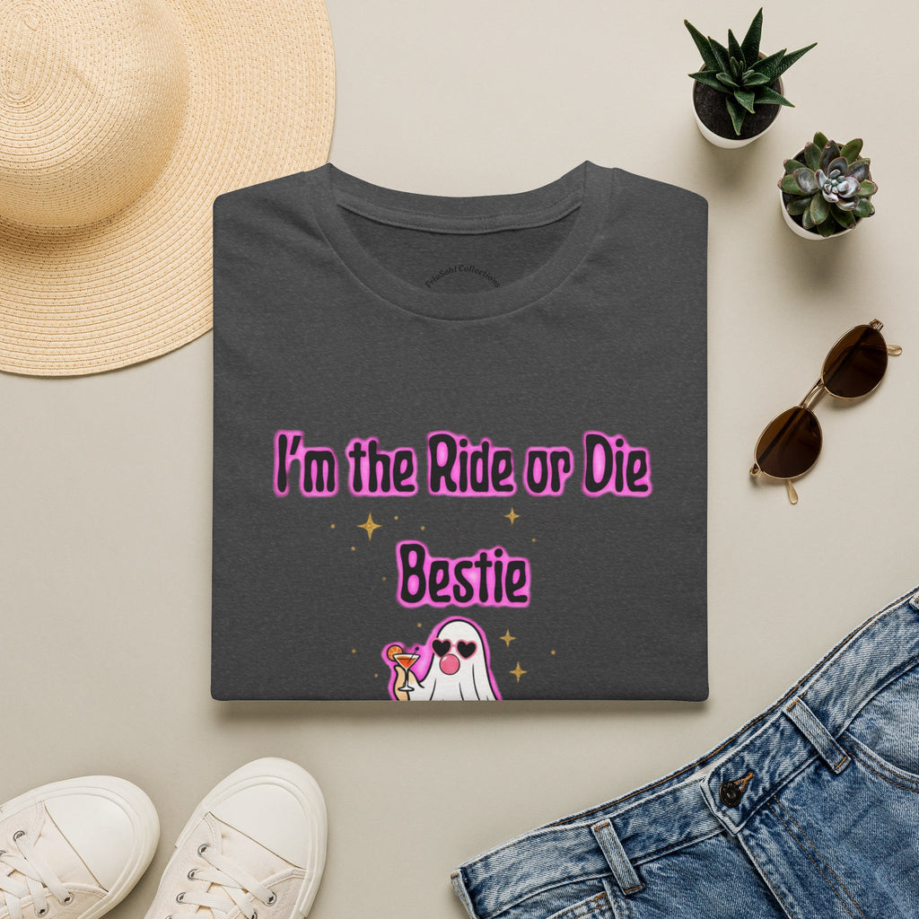 Ride or Die Bestie T-Shirt — Cute Ghost BFF Graphic Tee