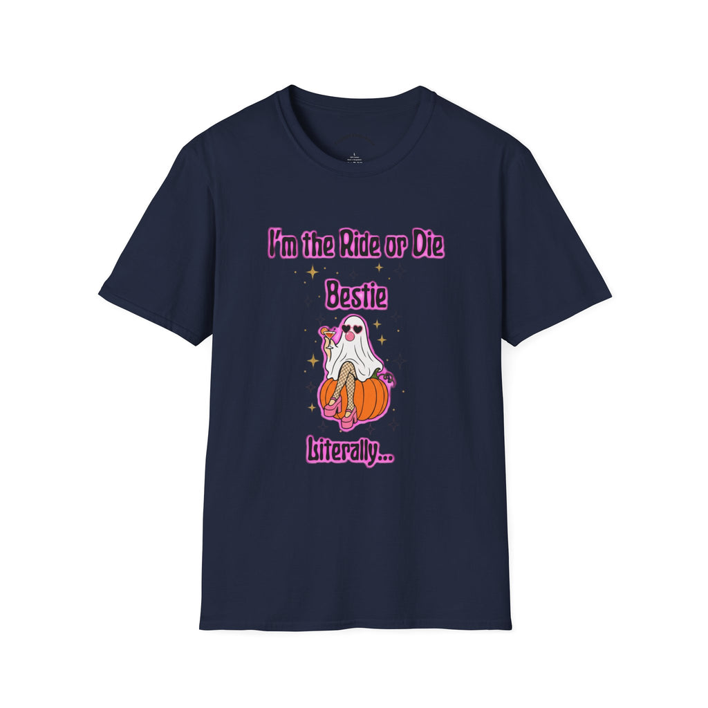 Ride or Die Bestie T-Shirt — Cute Ghost BFF Graphic Tee