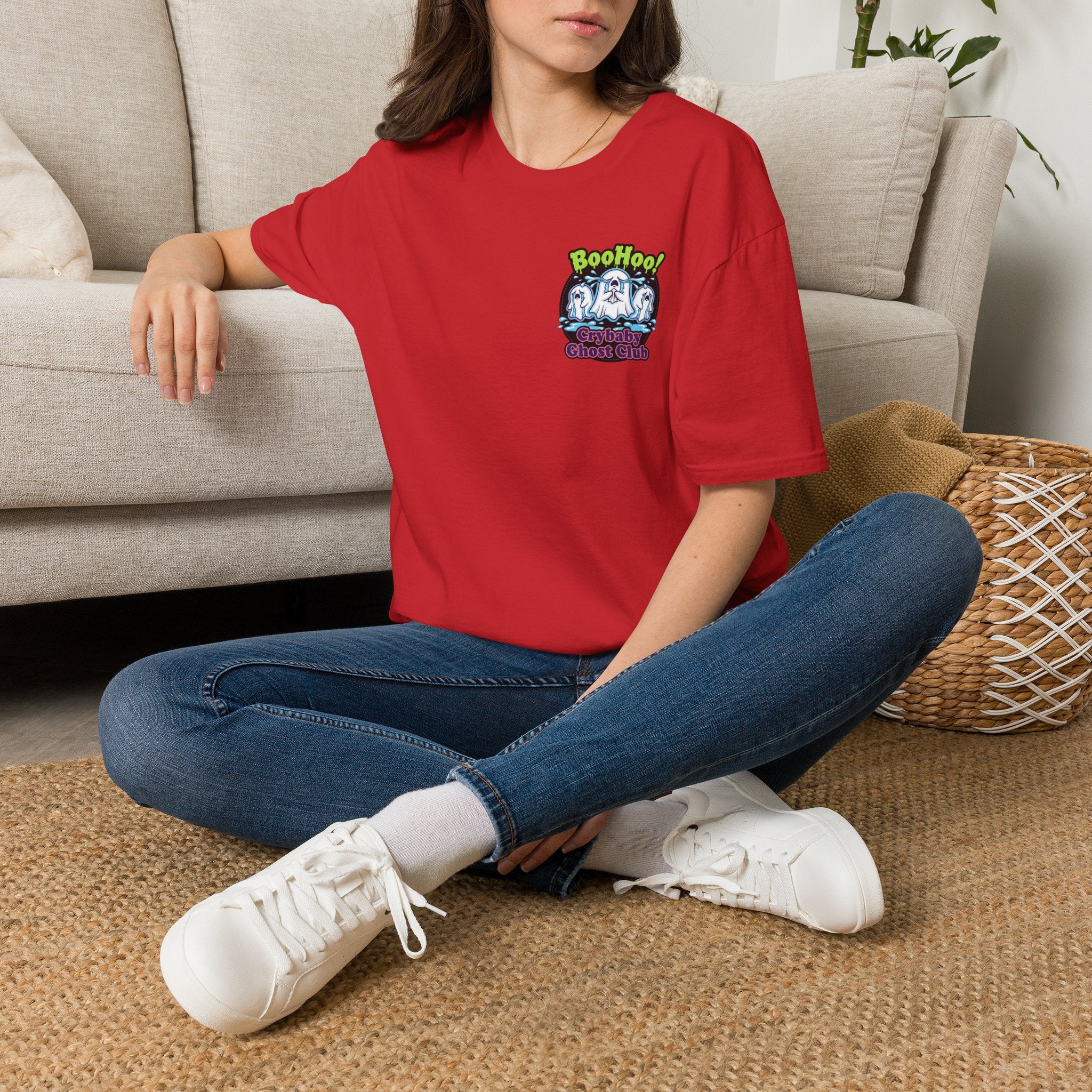 Ghost Club Tee — "BooHoo!" Haunted Crew Graphic T-Shirt