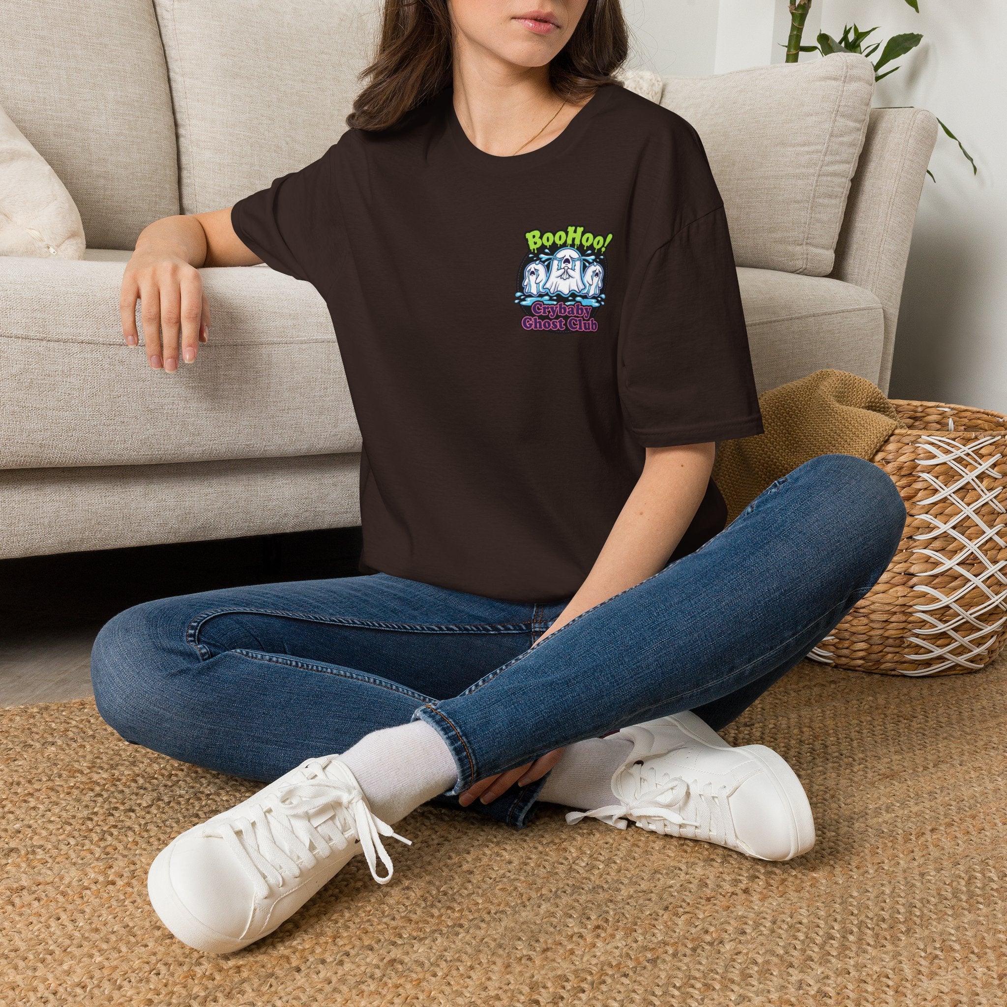 Ghost Club Tee — "BooHoo!" Haunted Crew Graphic T-Shirt