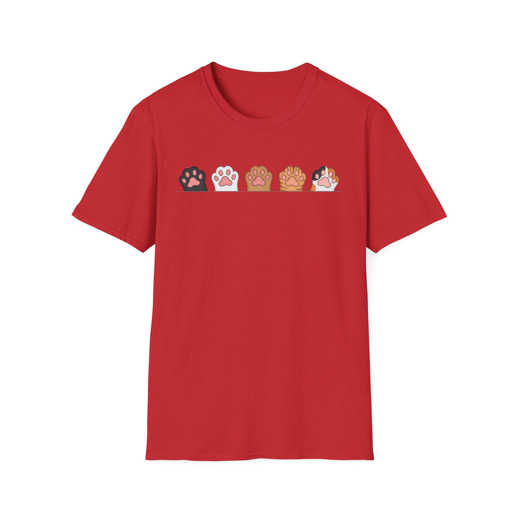 Cat Paw T-Shirt — Cute Multicolor Cat Paw Print Graphic Tee