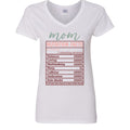 Mom Nutrition Facts Graphic T-Shirt | Funny Gift for Mom