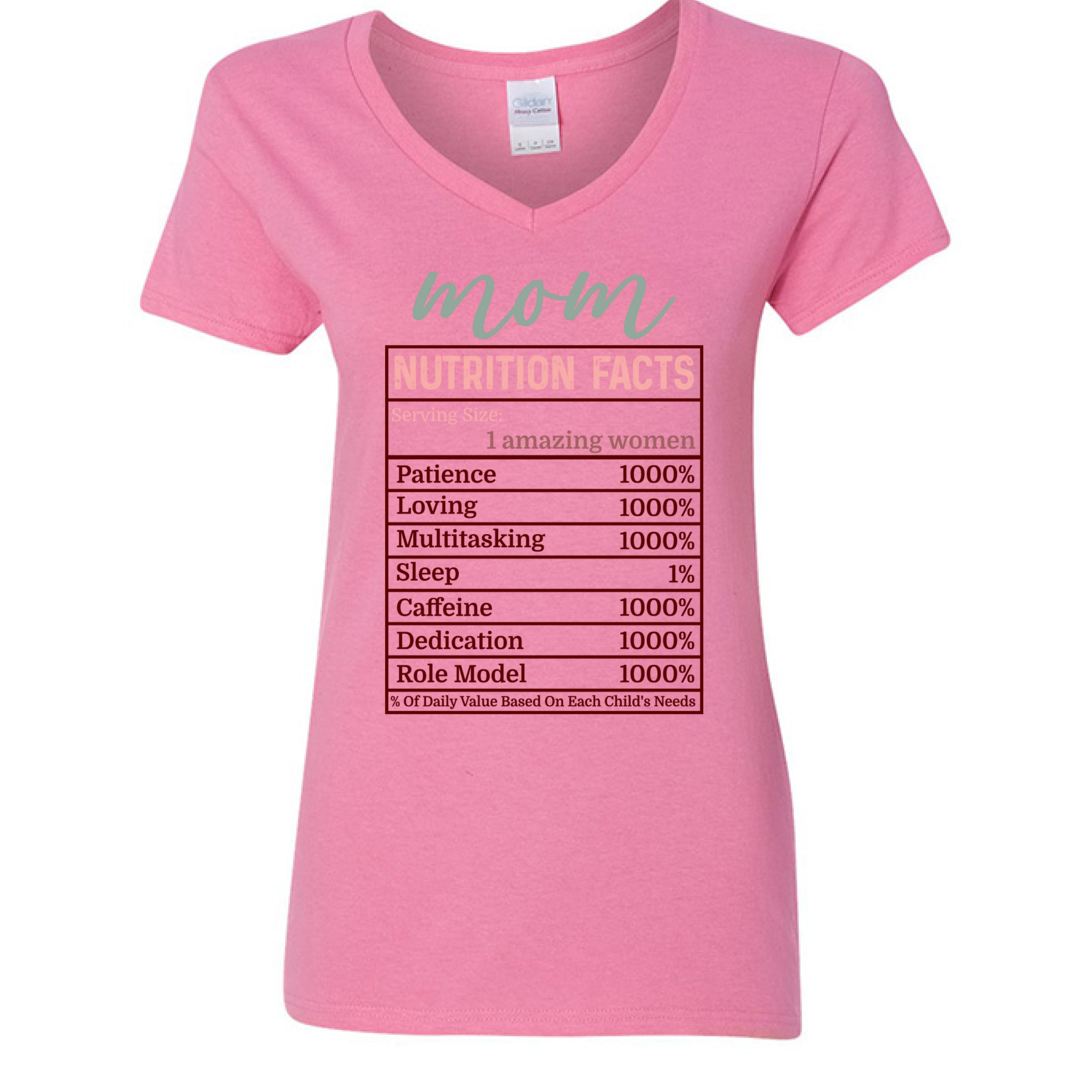 Mom Nutrition Facts Graphic T-Shirt | Funny Gift for Mom