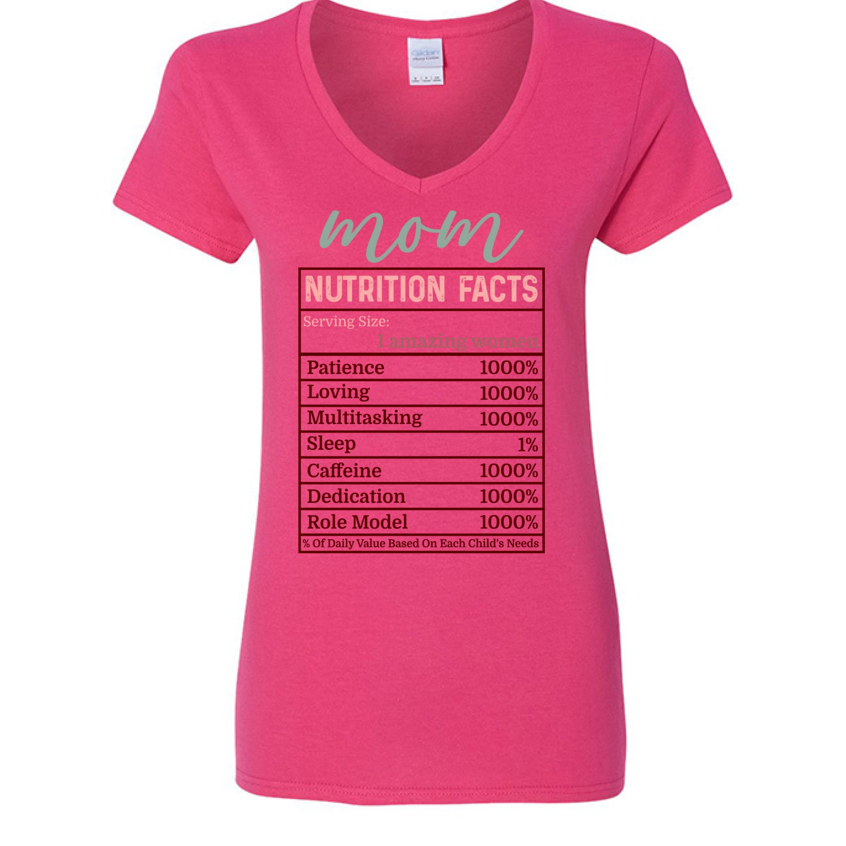 Mom Nutrition Facts Graphic T-Shirt | Funny Gift for Mom
